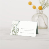 Hochzeitsempfehlung für Eukalyptus Platzkarte (Rückseite)