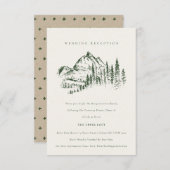 Hochzeitsempfehlung für grüne Pine Woods Mountain Begleitkarte (Vorne/Hinten)