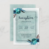 Hochzeitsempfehlung für Hochzeitsfeiern mit blauem Einladung (Vorne/Hinten)