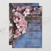Hochzeitsempfehlung für hübsche Rosa Kirschblüte Einladung (Vorne/Hinten)