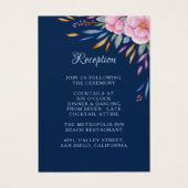 Hochzeitsempfehlung für Navy Blush Pink Floral Mon (Vorderseite)