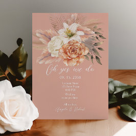 Hochzeitsempfehlung für Peach floral Elopement Einladung