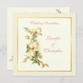 Hochzeitsempfehlung für Rosen Einladung (Vorne/Hinten)