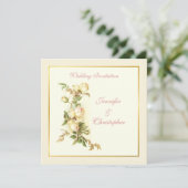 Hochzeitsempfehlung für Rosen Einladung (Stehend Vorderseite)