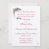 Hochzeitsempfehlung für Rosen Einladung (Rückseite)