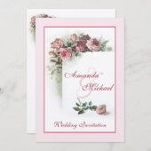 Hochzeitsempfehlung für Rosen Einladung (Vorne/Hinten)