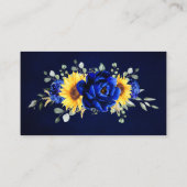 Hochzeitsempfehlung für Royal Blue Rustic Sunflowe Begleitkarte (Rückseite)