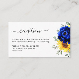 Hochzeitsempfehlung für Royal Blue Rustic Sunflowe Begleitkarte