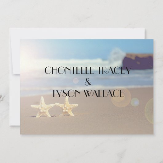 Hochzeitsempfehlung für Seestrand Einladung (Vorderseite)