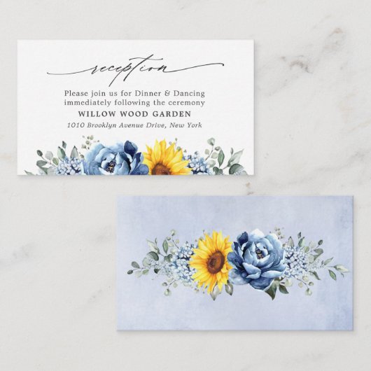 Hochzeitsempfehlung für Sonnenblumen Begleitkarte (Vorne/Hinten)