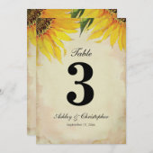 Hochzeitsempfehlung für Sonnenblumen Tischnummer D (Vorne/Hinten)