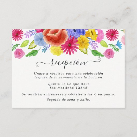 Hochzeitsempfehlung für Spanisch-Fiesta-Hochzeitsf Begleitkarte (Vorderseite)