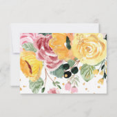 Hochzeitsempfehlung für Wasserfarben Einladung (Rückseite)