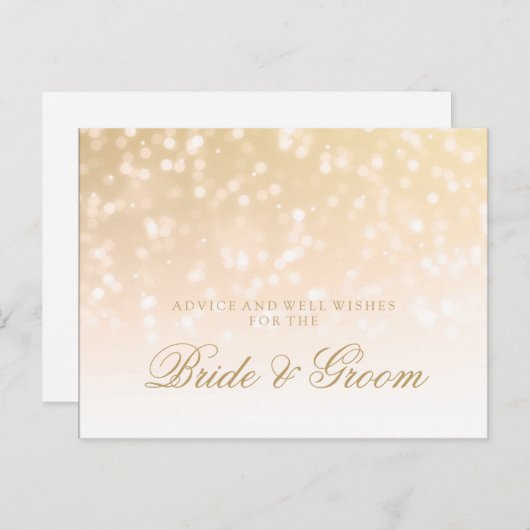 Hochzeitsempfehlung Gold Bokeh Sparkle Lights Hinweiskarte (Vorne/Hinten)