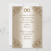 Hochzeitsempfehlung im satinlook goldene Eleganz Einladung (Rückseite)