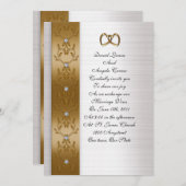Hochzeitsempfehlung mit elegantem Gold Einladung (Vorne/Hinten)