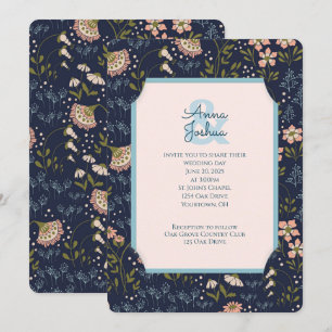 Hochzeitsempfehlung mit Floral Slit Rahmen Einladung