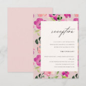 Hochzeitsempfehlung mit hellrosa Aquarellfarben Begleitkarte (Vorne/Hinten)