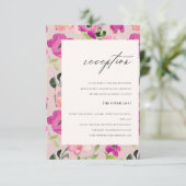 Hochzeitsempfehlung mit hellrosa Aquarellfarben Begleitkarte (Stehend Vorderseite)