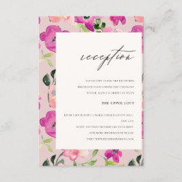 Hochzeitsempfehlung mit hellrosa Aquarellfarben Begleitkarte