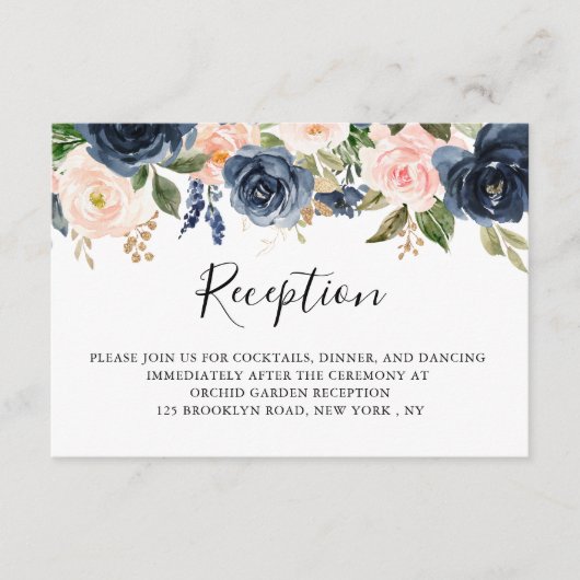 Hochzeitsempfehlung Rose Boho Begleitkarte (Vorderseite)