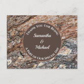 Hochzeitsempfehlung Rustikales Holz Danke Postkarte (Vorderseite)