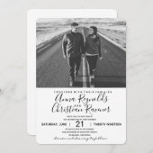 Hochzeitsempfehlung Schwarz und Weiß Einladung (Vorne/Hinten)