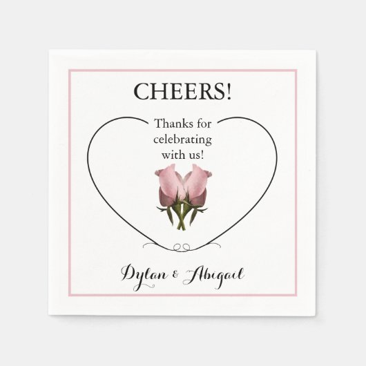 Hochzeitsempfehlung Standard Napkins mit Rose Serviette (Vorderseite)