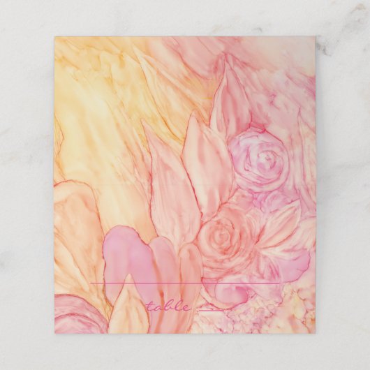 Hochzeitsempfehlung Zelt-Karte Frische Blume Platzkarte (Außenseite Aufgefaltet)