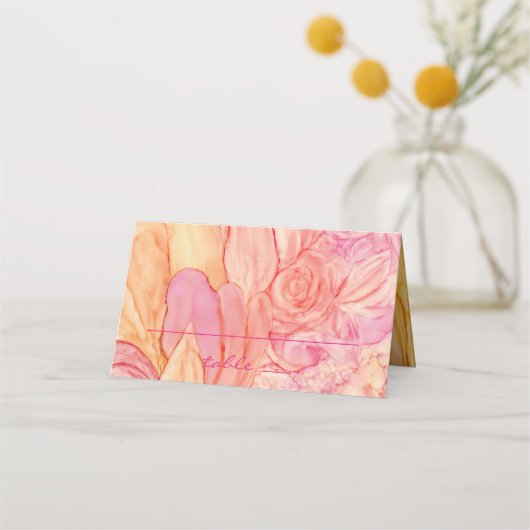 Hochzeitsempfehlung Zelt-Karte Frische Blume Platzkarte (Vorderseite)