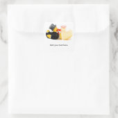 Hochzeitsenten 1 quadratischer aufkleber (Tasche)