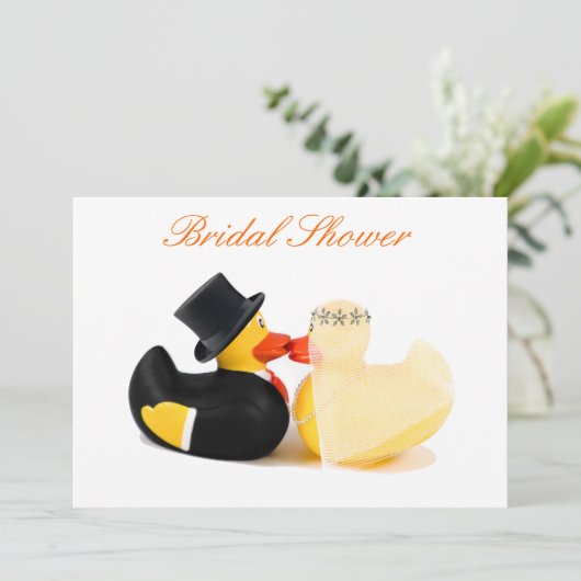 Hochzeitsenten 3 - Brautparty Einladung (Stehend Vorderseite)