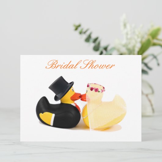 Hochzeitsenten 4 - Brautparty Einladung (Stehend Vorderseite)