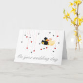 Hochzeitsenten 4 karte (Gelbe Blume)