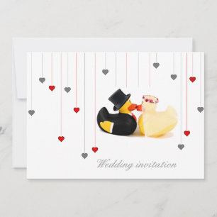 Hochzeitsenten 4 und 2 Herzen Einladung zur Hochze