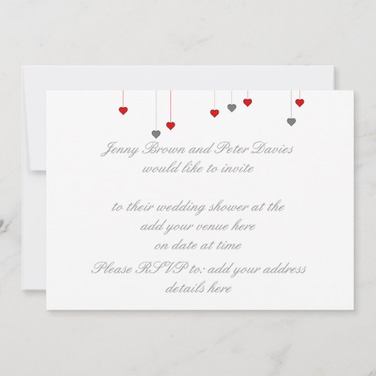 Hochzeitsenten 4 und 2 Herzen Einladung zur Hochze (Rückseite)