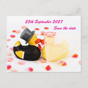 Hochzeitsenten Rosenblüten Konfetti ... Postkarte