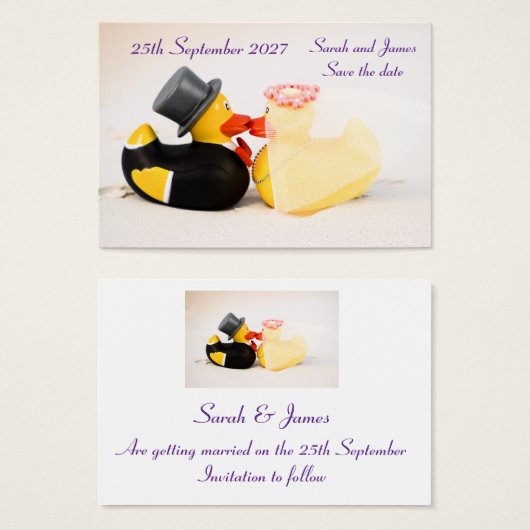 Hochzeitsenten Strandhochzeit - Save the Date (Vorne & Hinten)