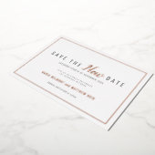 Hochzeitsereigniswechsel rette das neue Datum Rose Folieneinladung (Gedreht)