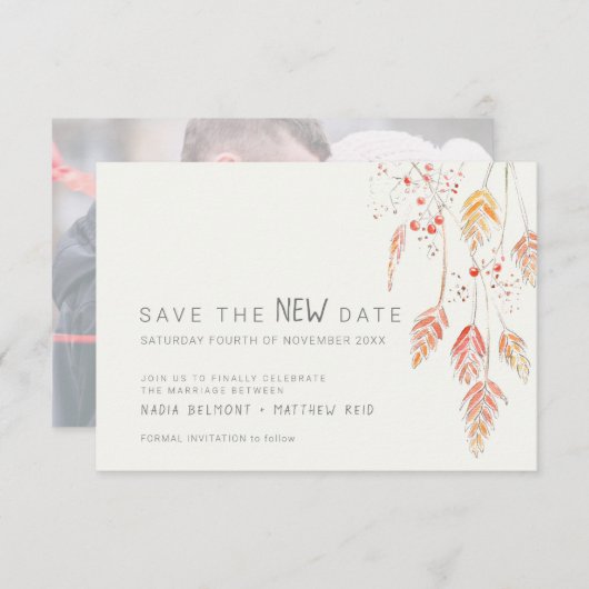 Hochzeitsereigniswechsel rette die neue Zeitfallsk Save The Date (Vorne/Hinten)