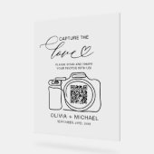 Hochzeitserfassung der Liebe QR Code Foto Share Acrylschild (Winkel)