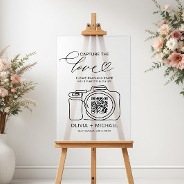 Hochzeitserfassung der Liebe QR Code Foto Share Acrylschild