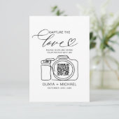Hochzeitserfassung der Liebe QR Code Foto Share Begleitkarte (Stehend Vorderseite)
