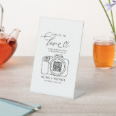 Hochzeitserfassung der Liebe QR Code Foto Share Sockelschild (In SItu)