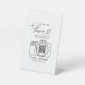 Hochzeitserfassung der Liebe QR Code Foto Share Sockelschild (Vorderseite)