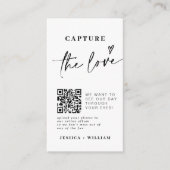 Hochzeitserfassung die Liebe | Foto Sharing QR Cod Begleitkarte (Vorderseite)