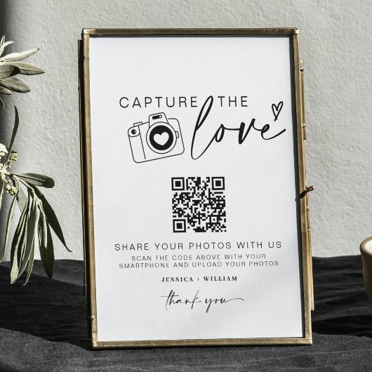 Hochzeitserfassung die Liebe | Foto Sharing QR Cod Poster