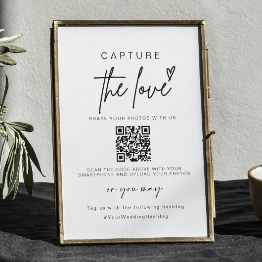 Hochzeitserfassung die Liebe | Foto Sharing QR Cod Poster