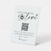 Hochzeitserfassung die Liebe | Foto Sharing QR Cod Sockelschild (Vorderseite)