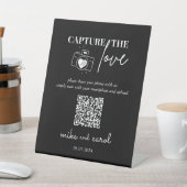Hochzeitserfassung die Liebe | Foto Sharing QR Cod Sockelschild (In SItu)